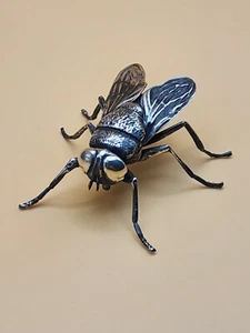 Solid 925 Sterling Silver Fly / Sterling Silver House Fly Figure Minature  - Picture 1 of 12