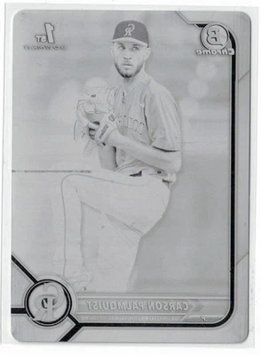 2022 1st Bowman Draft PRINTING PLATE RC Carson Palmquist #BDC-31! One of One 1/1 - Image 1 of 2