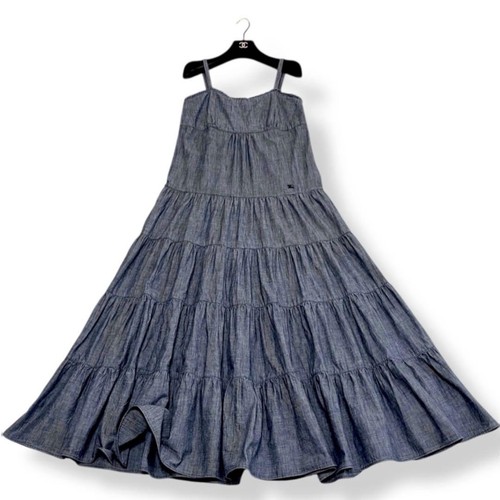 Abito maxi denim Burberry Blue Label Nova a quadri us