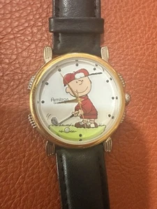 Armitron Quartz Peanuts Charlie Brown Golf Watch - Needs New Battery - Picture 1 of 4