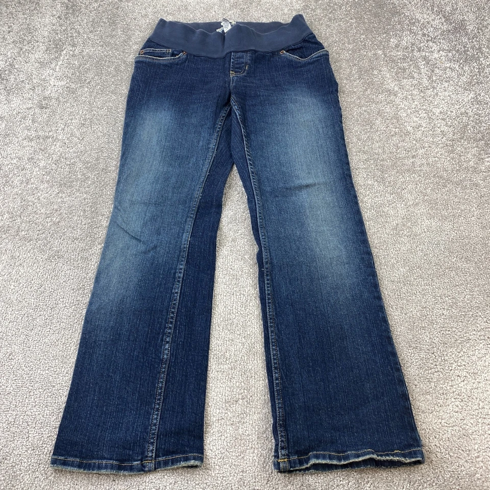 Old Navy Maternity Stretch Pull On Bootcut Jeans Small Low Rise Dark Wash - Image 1 of 4