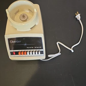 Vintage Oster Osterizer Beige Cycle Blend 8 Speed Blender Base Only Works - Picture 1 of 3