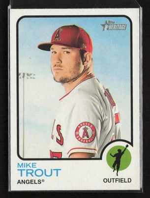 2022 Topps Heritage #100 Mike Trout Team Name Color Swap Variation - Image 1 of 2
