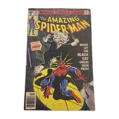 Amazing Spider-Man #194 VG Marvel 1979 !st App Black Cat Newsstand -Buy 5 Get 1 - Image 1 of 4