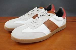Bruno Magli Asher Leder Schuhe Herren 11,5 Weiß Braun Wildleder Gummisohle Turnschuhe - Bild 1 von 10