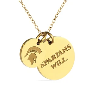 Halskette für Michigan State Spartans - 18K vergoldeter Edelstahl Schmuck... - Bild 1 von 6