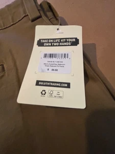 Duluth Trading Men's DuluthFlex Ballroom Khaki Pants  Brown Size 46 x 32 NWT - Picture 1 of 12