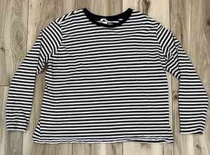 H&M Black And White Striped Long Sleeve Shirt Women’s Size 2XL - Bild 1 von 6