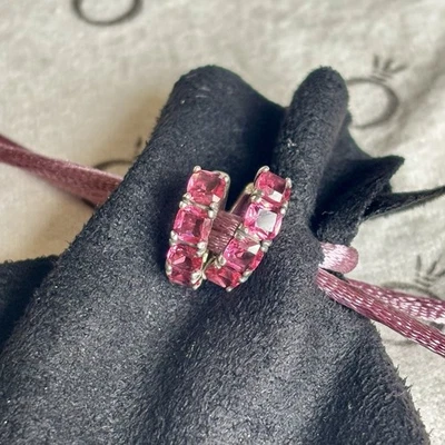 NEW Pandora - Pink Pave CZ Hoop Earrings - Image 1 of 4