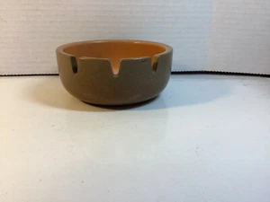 Vintage Edith HEATH CERAMICS 3 Slot Ashtray Brown Tan Glaze- MCM Pottery - Picture 1 of 6