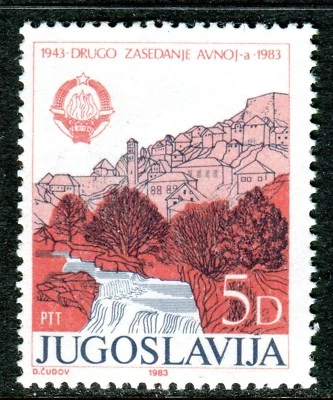 2019 - Yugoslavia 1983 - 40 años de AVNOJ - Jajce - Escudo de armas - Juego MNH Foto 1 de 2