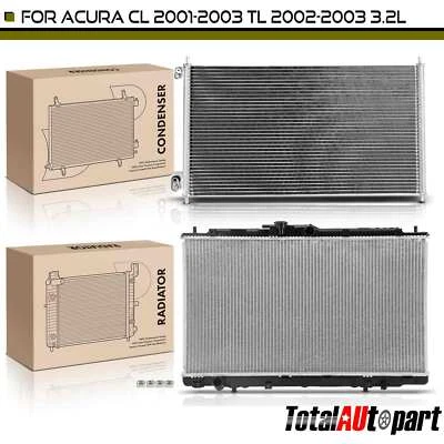 Nuevo kit de refrigeración de radiador y condensador de CA para Acura TL 2002-2003 CL 2001-2003 3,2 L Foto 1 de 4