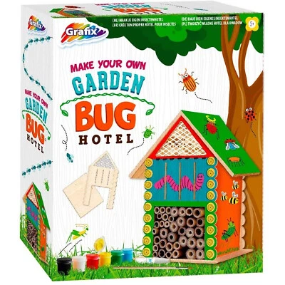 Grafix Make & Paint Your Own Garten Bug Hotel Kinder Outdoor Wildlife Craft Kit