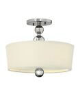 Semi-Flush Polished Nickel Contemporary Ceiling Light Fitting