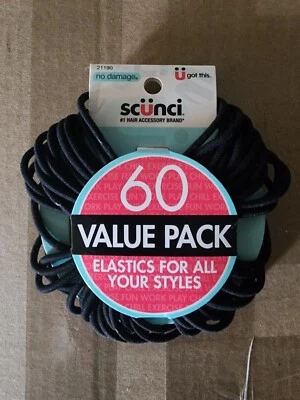 Scunci No Damage Elastic Hair Tie, 60 Ct - Image 1 of 2