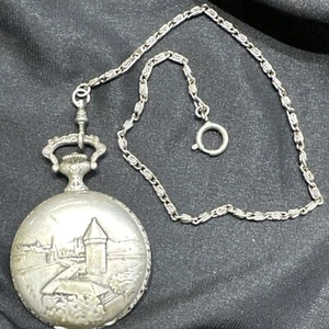 Bucherer Vintage Pocket Watch Mechanical Manual 17 Jewels Full Hunter Swiss 22s - Picture 1 of 4