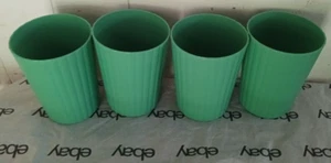 4 pcs Mainstays Plastic ribbed Tumblers 18 oz green - Picture 1 of 11