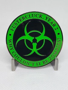 2021 GLOWING Operation Global FUBAR Challenge Coin fustercluck zombies cluster - Picture 1 of 2
