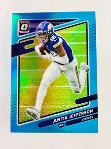 2021 Donruss Optic Aqua Prizm #95 Justin Jefferson Vikings /299 - Picture 1 of 2