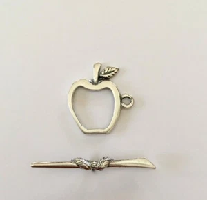 4 Sterling Silver Apple Toggle Clasp Sets Wholesale 4 sets teacher (TC#12 - Picture 1 of 4