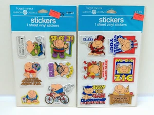 NEW Vintage ZIGGY Vinyl Puffy Stickers Lot (2) (American Greetings, 1980's) - Picture 1 of 1