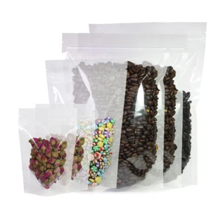 Gusseted Clear Zip Seal Lock Gripseal Bags Pouch Strong BPA Free Food Packing - Picture 1 of 35