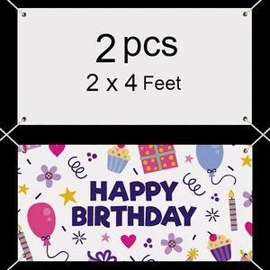 2 Pcs Sublimation Banner blank banners to decorate white 2 pcs 2x4 Feet - Picture 1 of 7