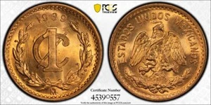 1939 Mo PCGS MS66 RD TOP POP - MEXICO - 1 Centavo 1c Coin #46105A - Picture 1 of 3