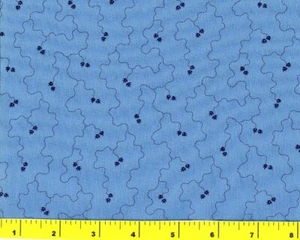 Dunkelblaue Schleppblätter auf blau Meterware CPABLU06020 - Bild 1 von 1