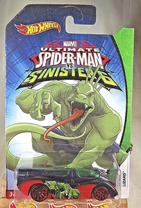 2016 Hot Wheels Marvel Ultimate Spider-Man vs Sinister 6 POWER PISTONS Black/Red - Picture 1 of 5