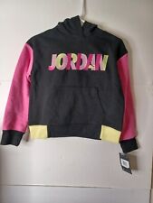 Girls Nike Jordan Hoodie Black/Pink Sweat Shirt Medium Kids