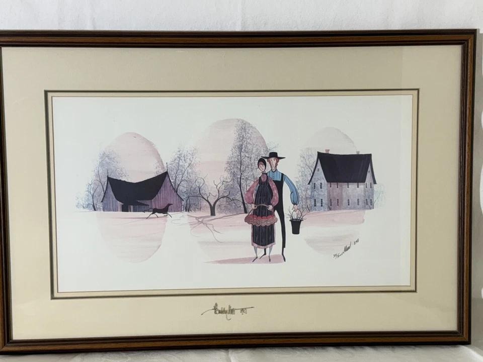 1987 P. Buckley Moss Society литография «Домохозяйки» 318/1000, печать и матовая подпись - Изображение 1 из 4