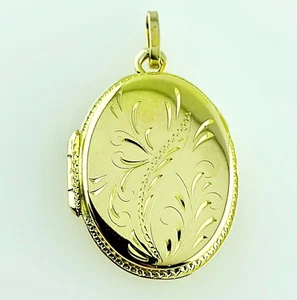 CIONDOLO PORTAFOTO IN ORO 750 CESELLATO A MANO - Gioiello Made in Italy Nuovo!! - Picture 1 of 7