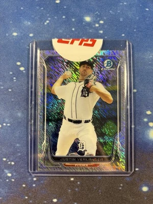 Bowman Chrome #59 Justin Verlander Shimmer Refractor 2014/15 Detroit Tigers Foto 1 de 2