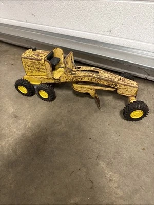 VINTAGE NYLINT NY-LINT PRESSED STEEL ROAD CONSTRUCTION GRADER Made In USA - Image 1 of 4