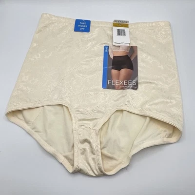 Vintage Flexees Firm Brief Ivory Slimmer Plus Size Underwear 4XL Maidenform - Image 1 of 4