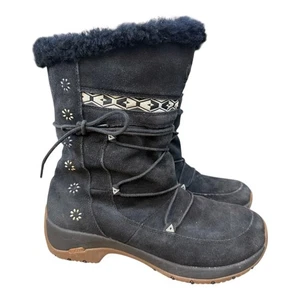 ULU schwarze Wildleder Lammfell Winterstiefel Damengröße 8 - Bild 1 von 9