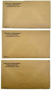 3 x 1964 United States Mint Silver Proof Set 5 Coins Total Original Envelopes - Picture 1 of 6