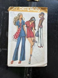 Vintage 1971 Simplicity Pattern 9372 Sailor Tunic Bell Bottoms And Shorts Cut - Picture 1 of 2