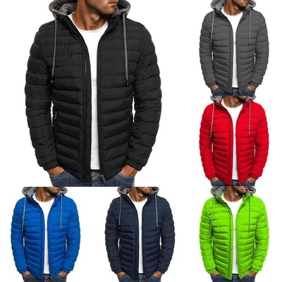 Quilted Men's Puffer Jacket with Hood Warmth and Style for Winter Adventures - Image 1 of 4