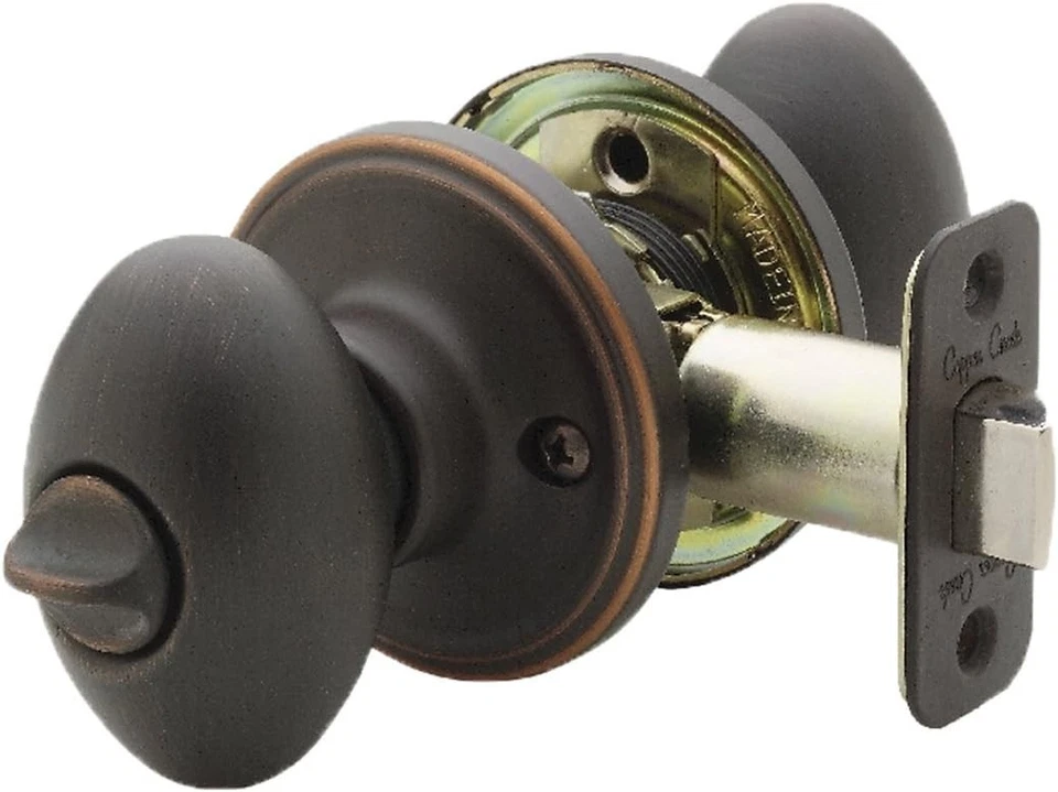 Perilla de puerta ovalada Egg, función de privacidad EK2030TB, 1 paquete, en bronce toscano Foto 1 de 4