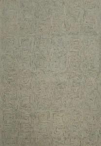 Contemporary Area Rug 8x10 Ft Beige & Ivory Hand-Tufted Oriental Wool Carpet - Picture 1 of 9