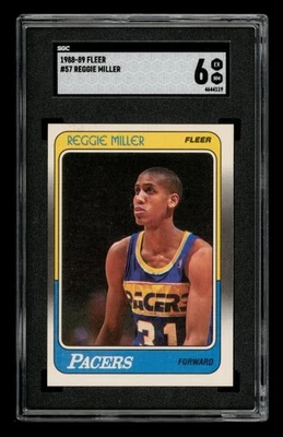 Fleer Set-Break # 57 1988-89 Reggie Miller SGC 6 EX casi nuevo Foto 1 de 3