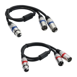 1.8 Feet XLR Splitter Cable - 2 Pack Dual Male to Dual Female Y Cable for - Picture 1 of 6