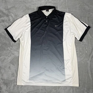 Nike Tiger Woods Collection Golf Polo Shirt Mens XL Black White Dri Fit Gradient - Picture 1 of 10