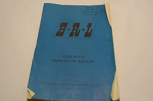 B. R. L. SLIDE RULES INSTRUCTION BOOK, BLUNDELL RULES LIMITED LUTON, VINTAGE - Picture 1 of 5
