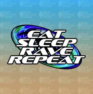 EAT SLEEP RAVE REPEAT 5" EDM Techno Dubstep EDC Custom Vinyl Decal Sticker - Picture 1 of 1