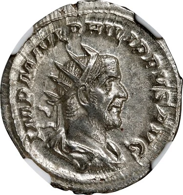 Philip I, Roman Empire AR Denarius, (244-249 AD) NGC Ch AU - Image 1 of 4