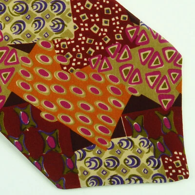 Corbata Chaps Ralph Lauren 100% Seda Multicolor Patrón Abstracto Hecha en EE. UU. 58"x4" Foto 1 de 4