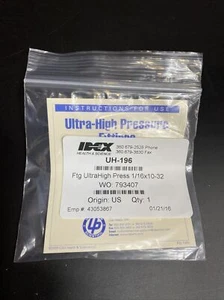 Idex Fitting Ultra HP Male Nut and Ferrule for 1/16 in. OD Tubing 2 Packages - Picture 1 of 4